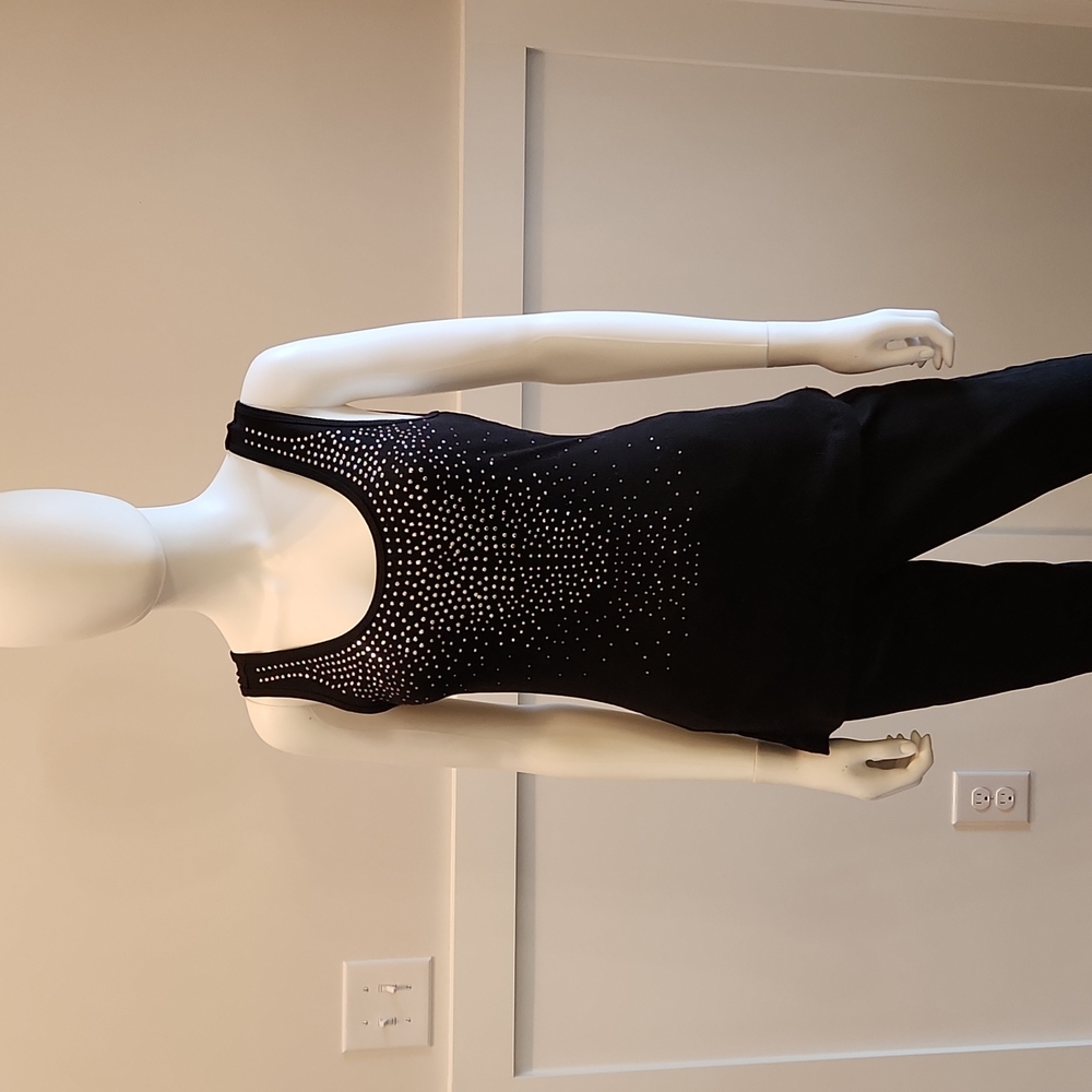 Black and silver studded tank top - perfect for New Year's Eve or a night out